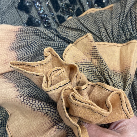 Anthropologie Akemi Kin Anaphora Tank Top Size S Peplum Yellow Beaded Boho - Picture 6 of 9